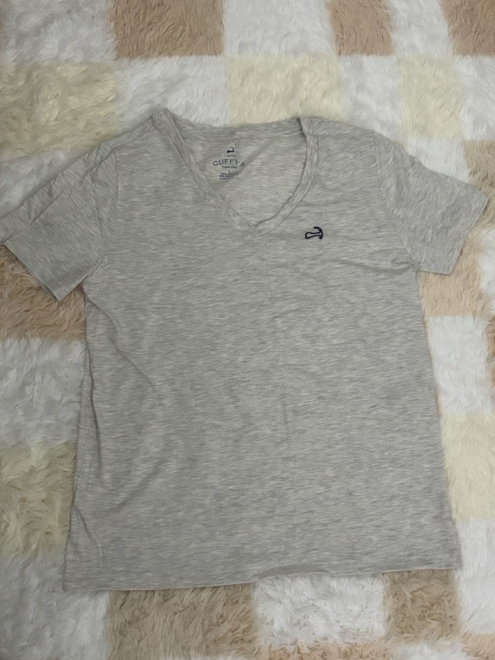 Cuffy's Cape Cod Light Heather Gray V-Neck Tee